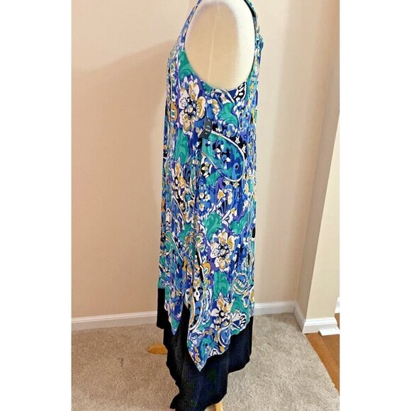 Ellen Tracy Women's Floral Maxi Dress Size S Halter Shark Bite Hem Stretch Boho - Picture 2 of 16